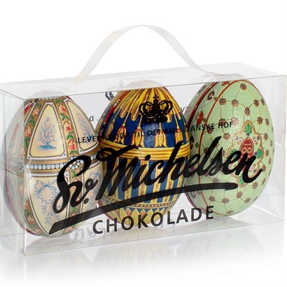 3 Fabergé-ägg från Sv. Michelsen i presentask 270 gram